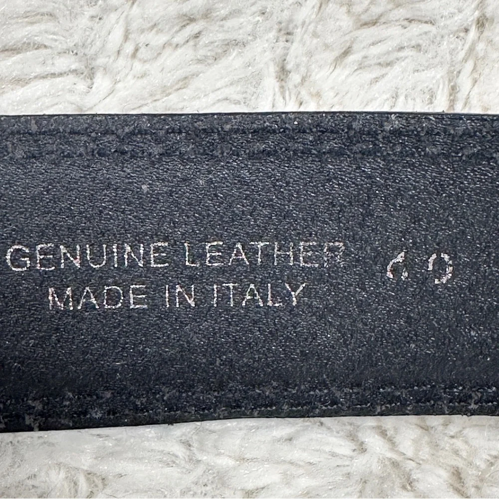 Gennaro Di Palma  Made in Italy Men's Belt Genuine Leather BLack , Silver 40
